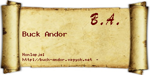 Buck Andor névjegykártya